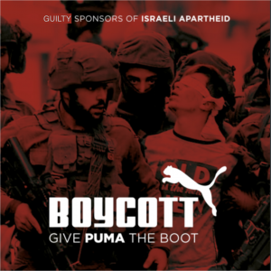 Boycott Puma placard